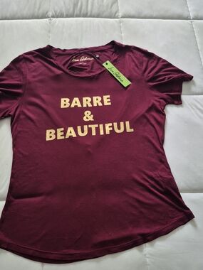 Sam Edelman Women's Burgundy 'Barre & Beautiful' Crew Tee